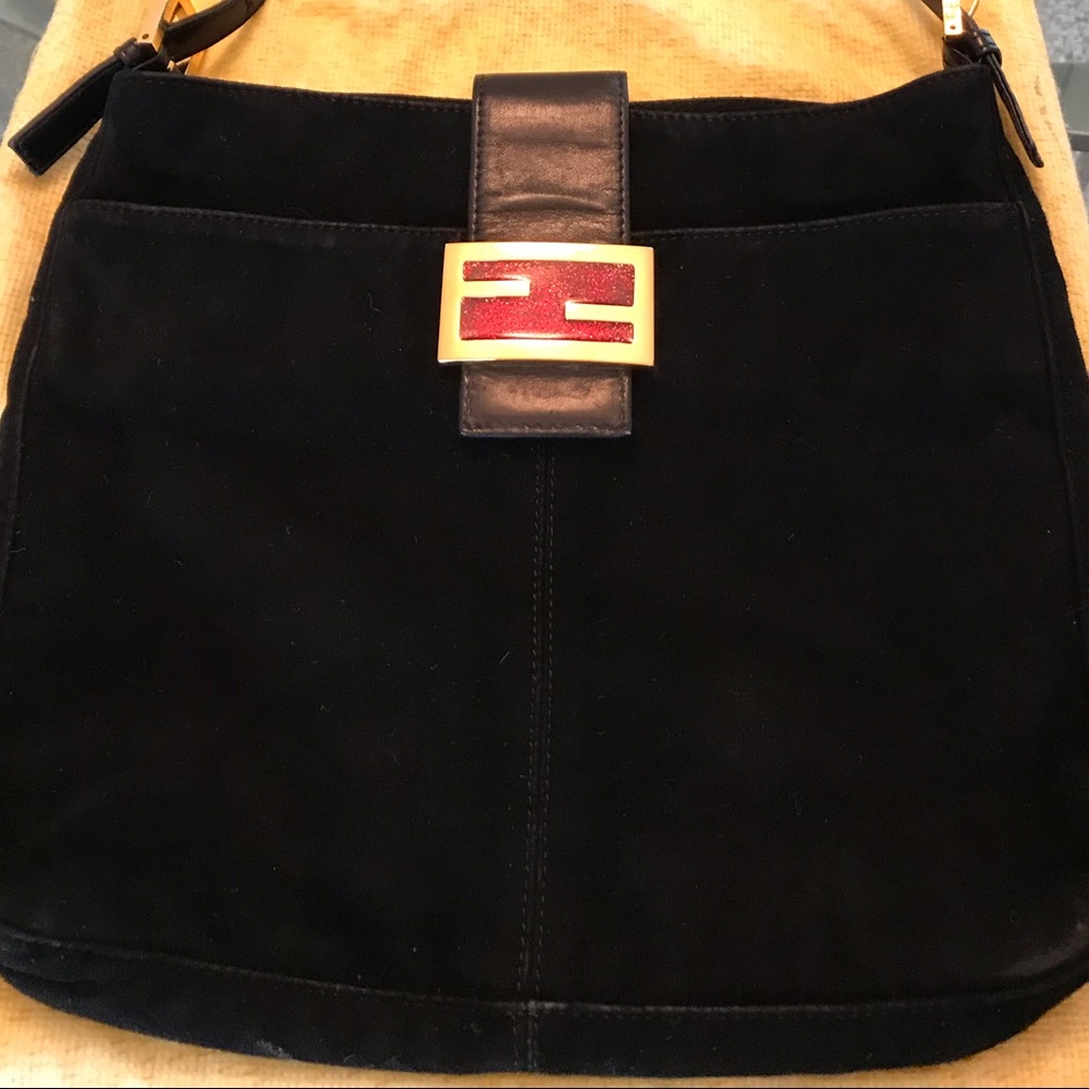 Suede Fendi handbag